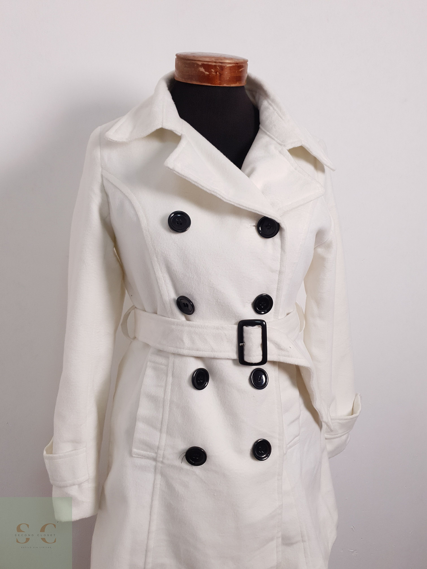 Abrigo Mujer Dosch Mezcla de Lana Blanco Talla S 2