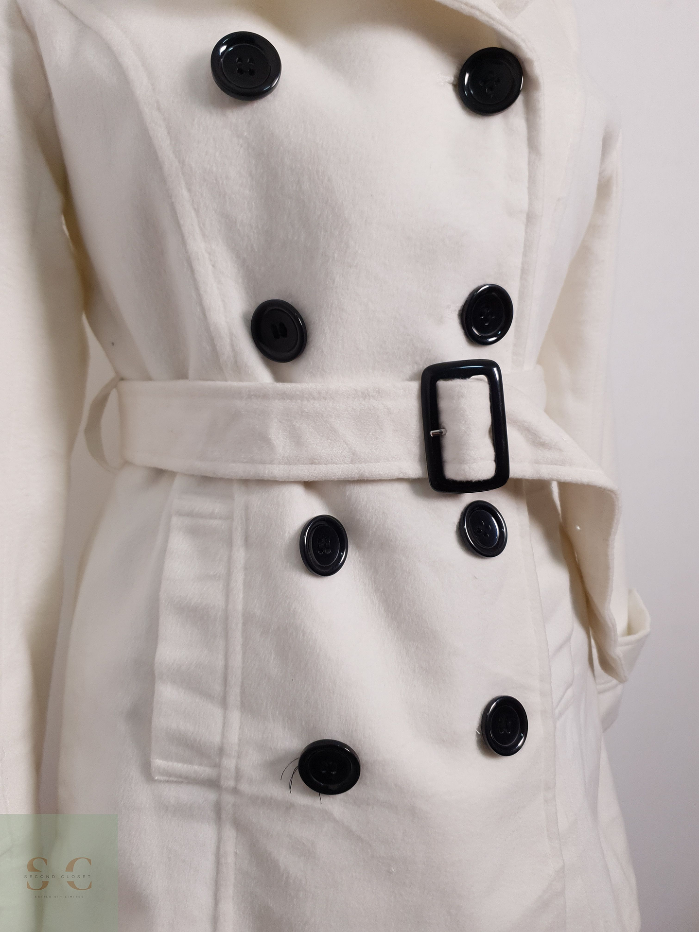 Abrigo Mujer Dosch Mezcla de Lana Blanco Talla S 3