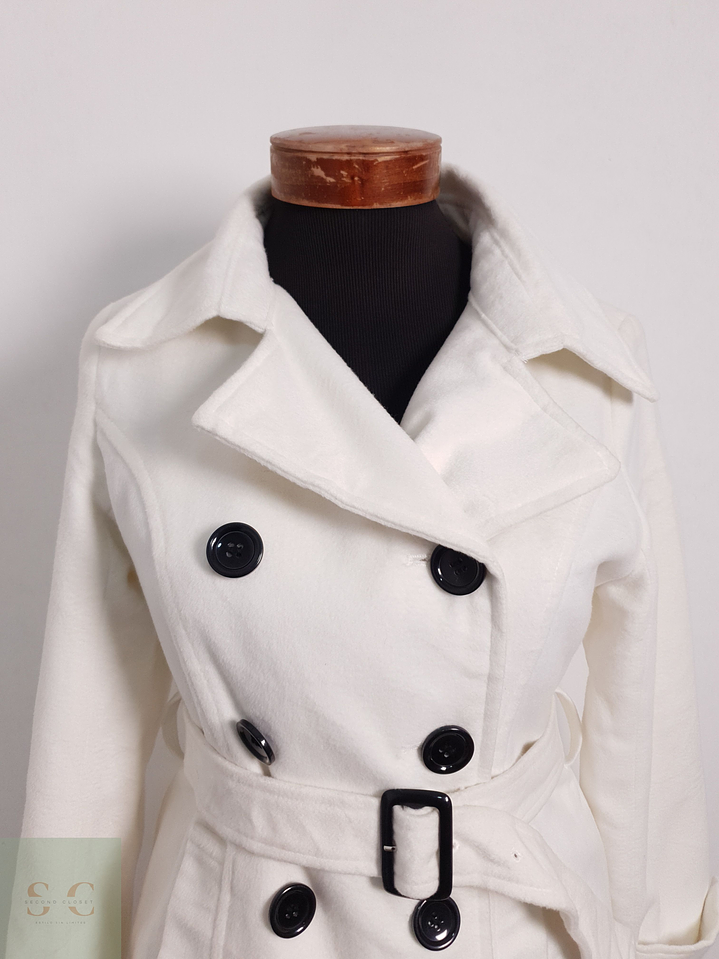 Abrigo Mujer Dosch Mezcla de Lana Blanco Talla S 4