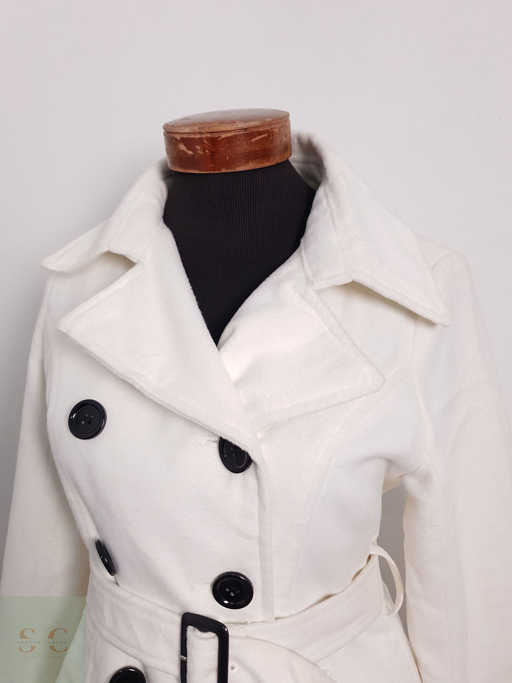 Abrigo Mujer Dosch Mezcla de Lana Blanco Talla S 5