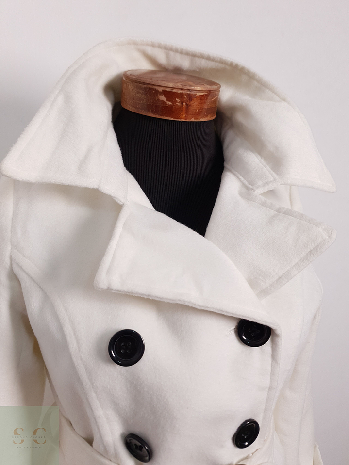 Abrigo Mujer Dosch Mezcla de Lana Blanco Talla S 6