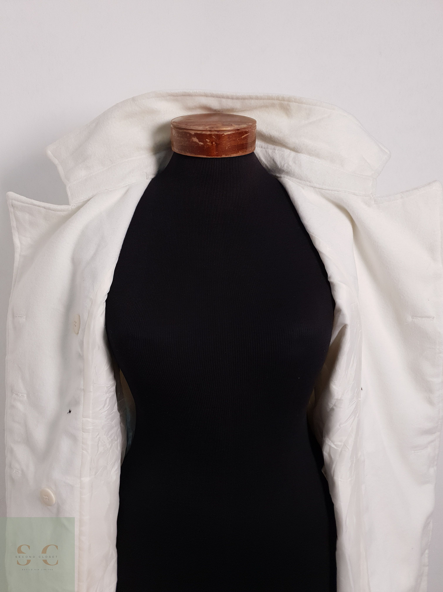 Abrigo Mujer Dosch Mezcla de Lana Blanco Talla S 7