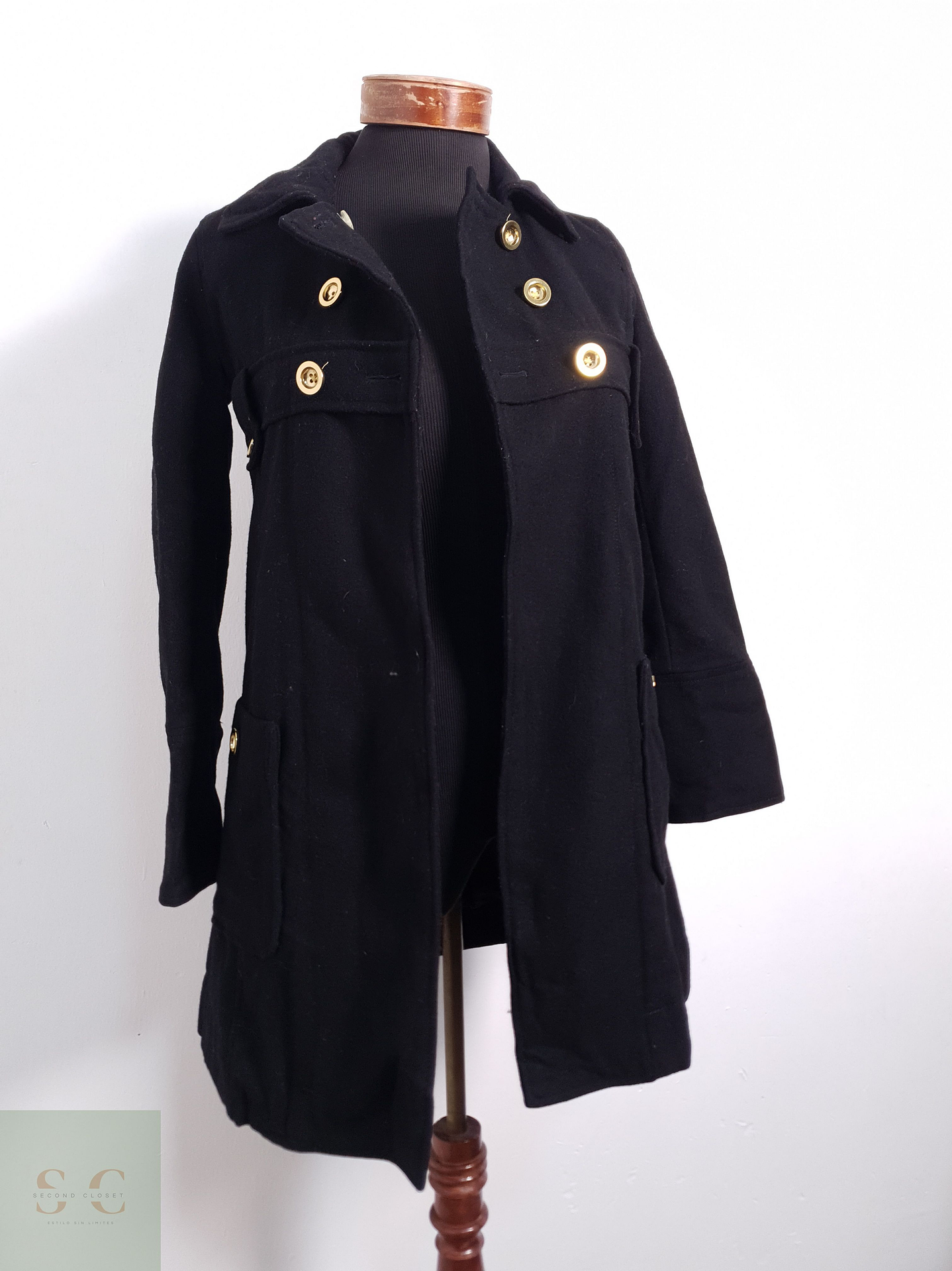 Abrigo Mujer Gap Negro Talla XS 1