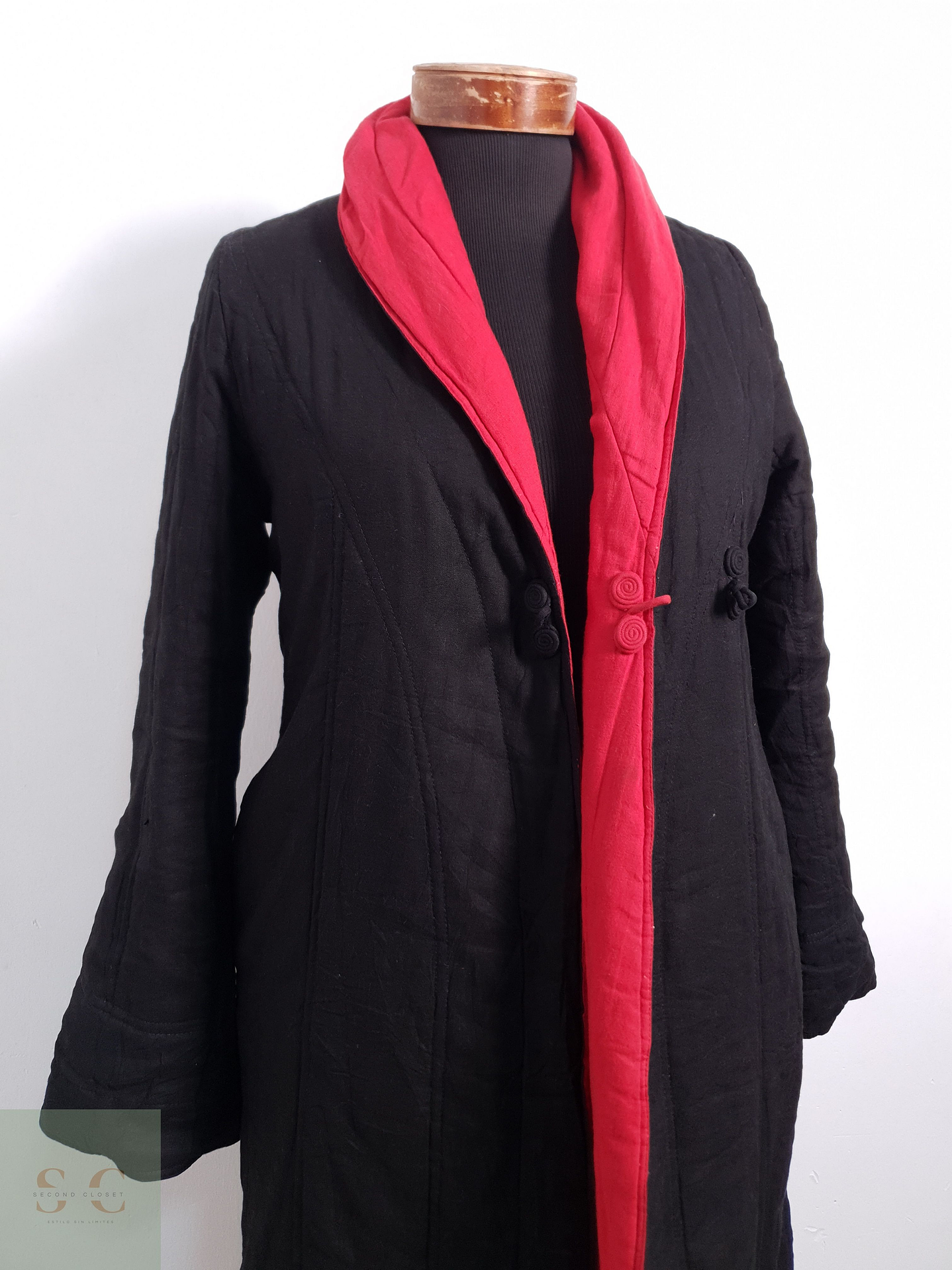 Abrigo Mujer Vintage Reversible Talla XS 8