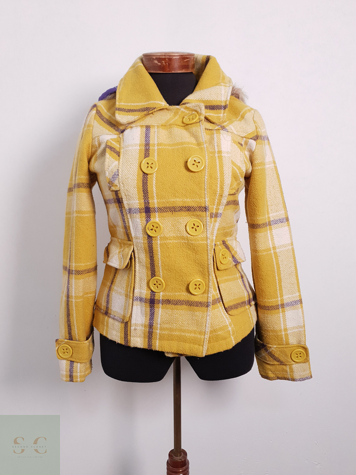 Abrigo Mujer Rue21 Mezcla de Lana Amarillo Talla S 1