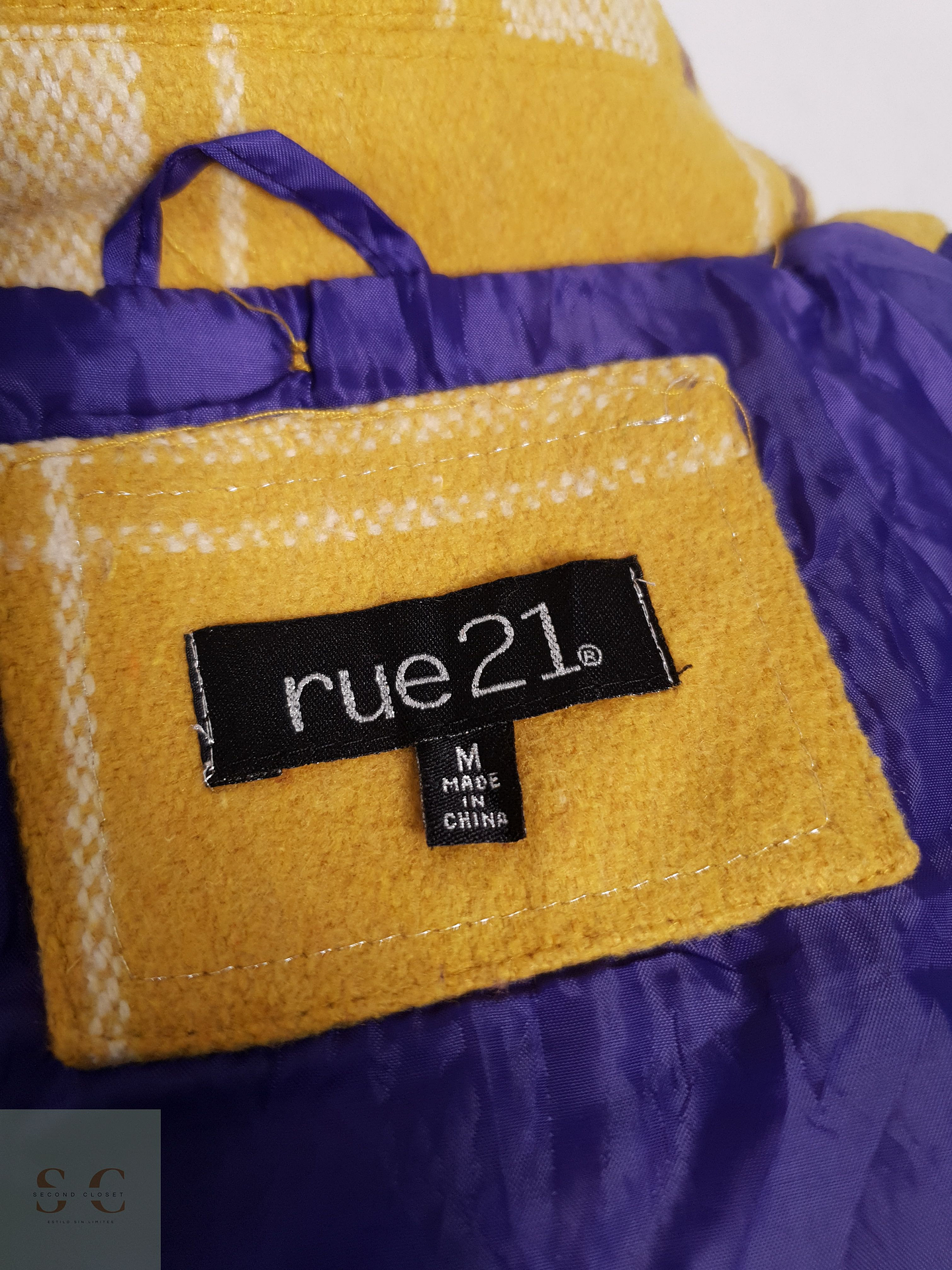 Abrigo Mujer Rue21 Mezcla de Lana Amarillo Talla S 9