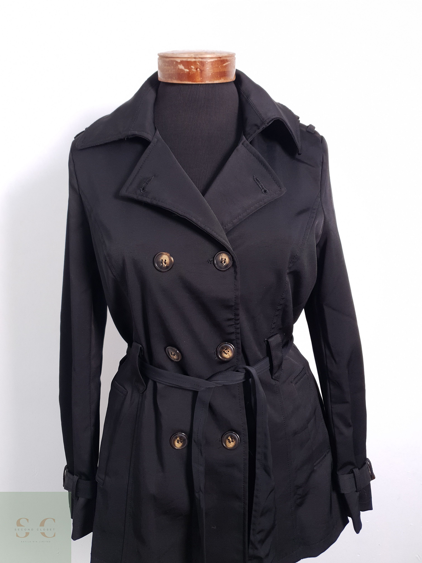 Trench Mujer Haily Negro Talla S 6