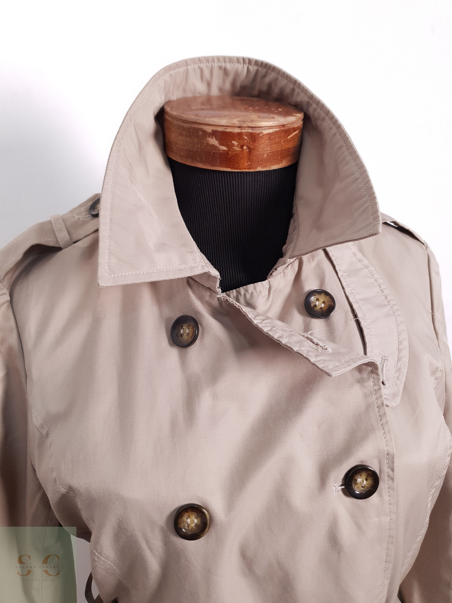 Trench Mujer She Beige Claro Talla M 5