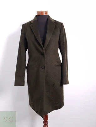 Abrigo Mujer Jigsaw 100% lana Verde Talla M