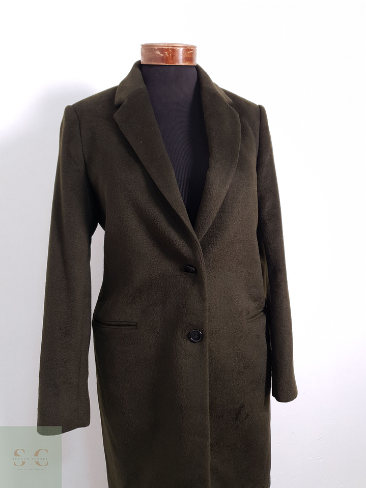 Abrigo Mujer Jigsaw 100% lana Verde Talla M 2