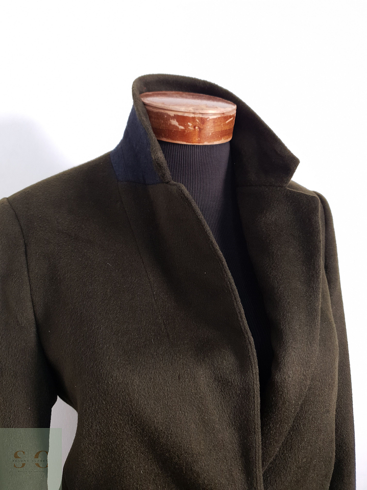 Abrigo Mujer Jigsaw 100% lana Verde Talla M 5