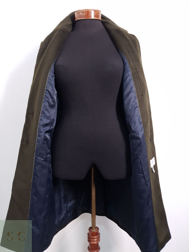 Abrigo Mujer Jigsaw 100% lana Verde Talla M 8