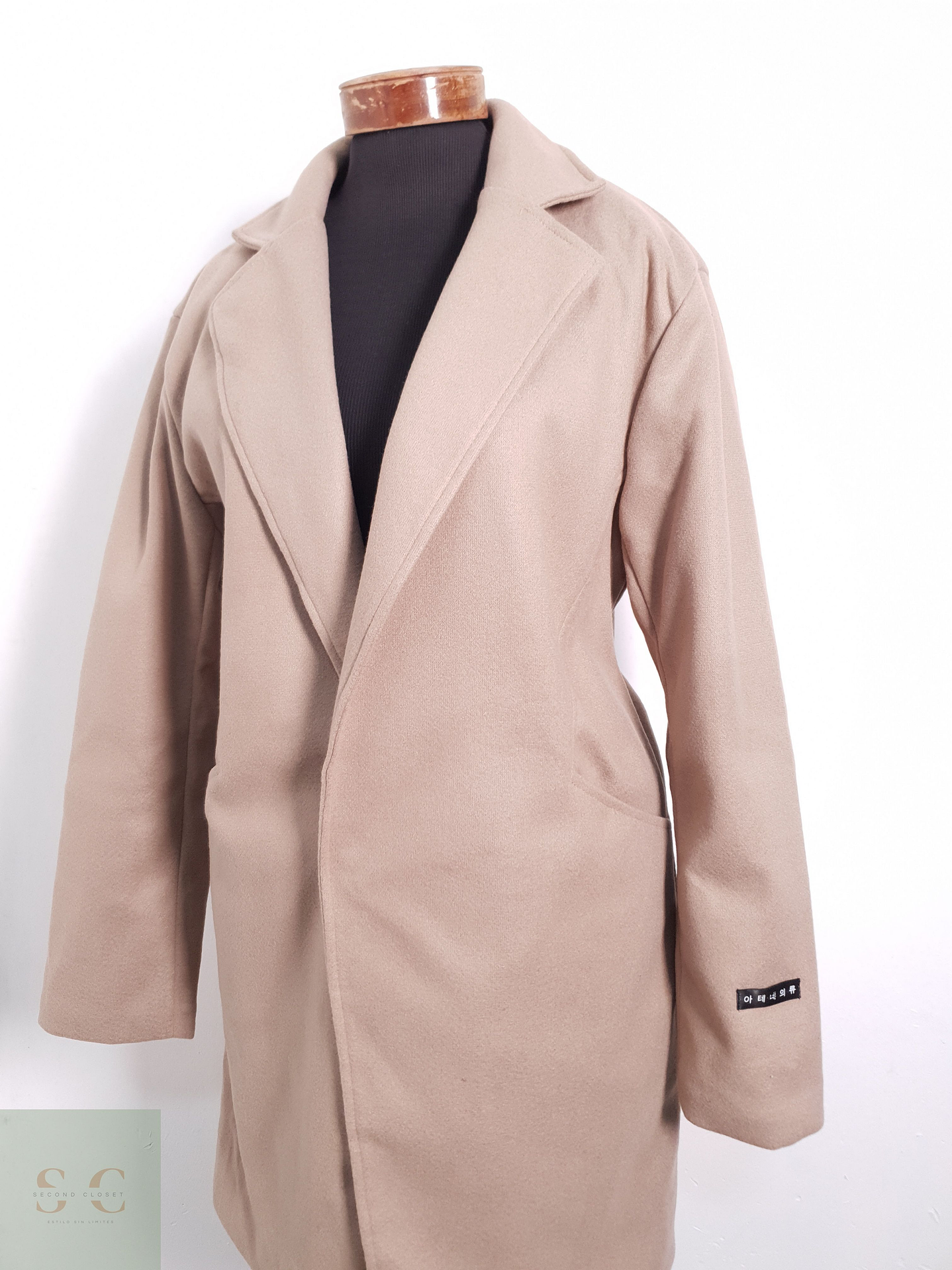 Abrigo Mujer Koreano Beige Talla XL 2