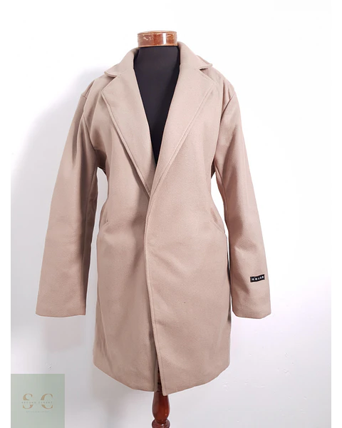 Abrigo Mujer Koreano Beige Talla XL