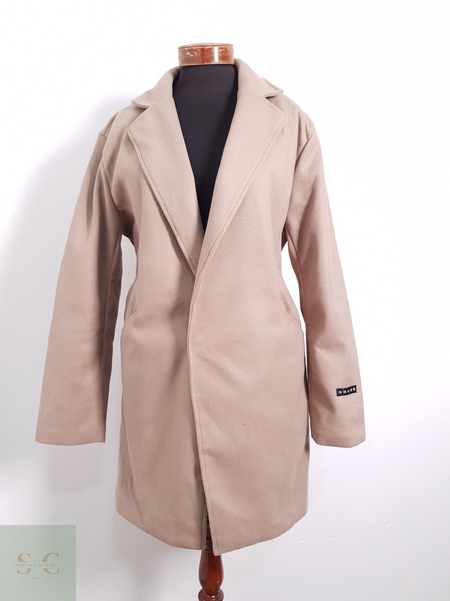 Abrigo Mujer Koreano Beige Talla XL 1