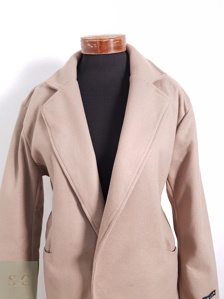 Abrigo Mujer Koreano Beige Talla XL 3