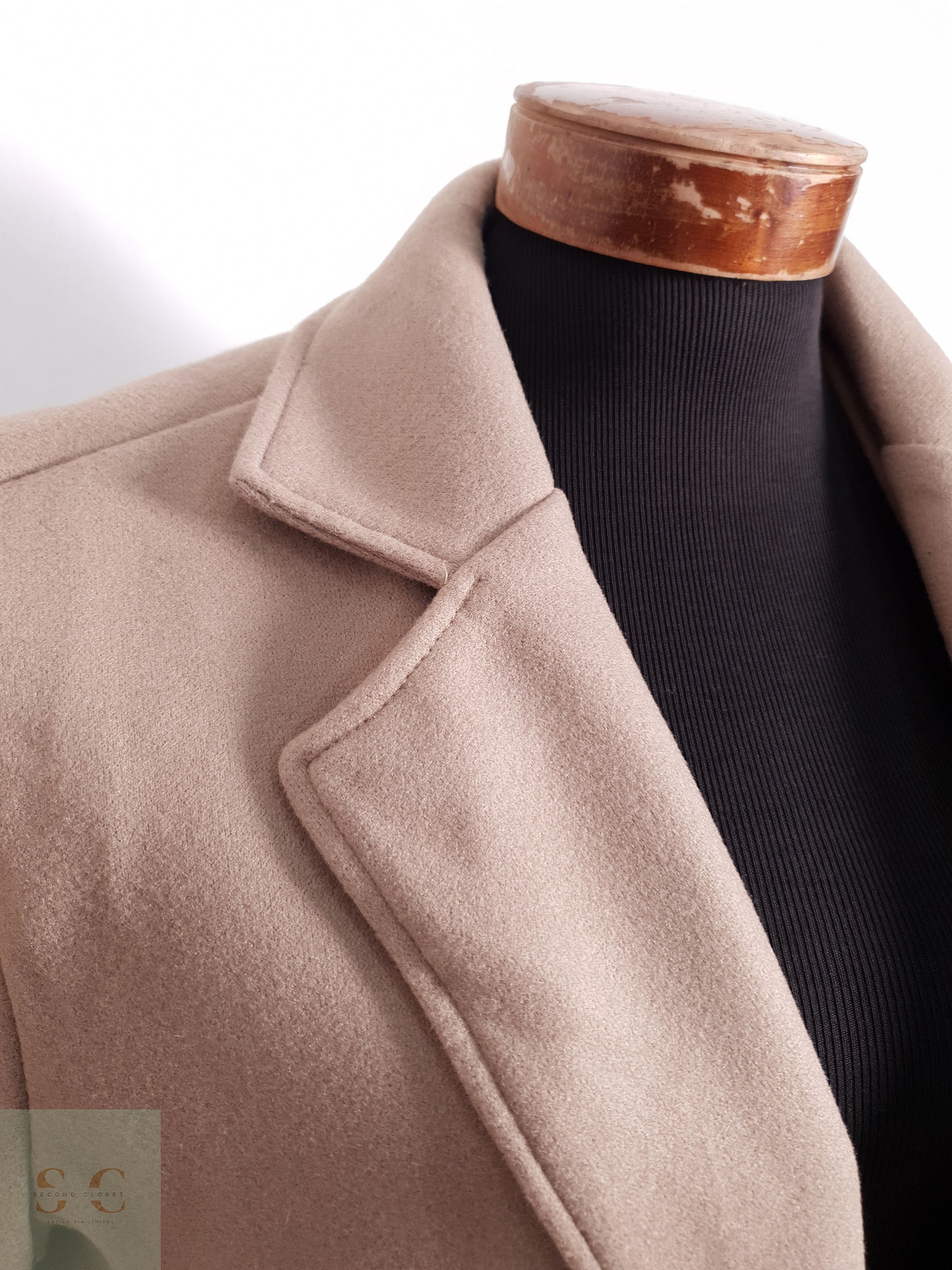 Abrigo Mujer Koreano Beige Talla XL 6