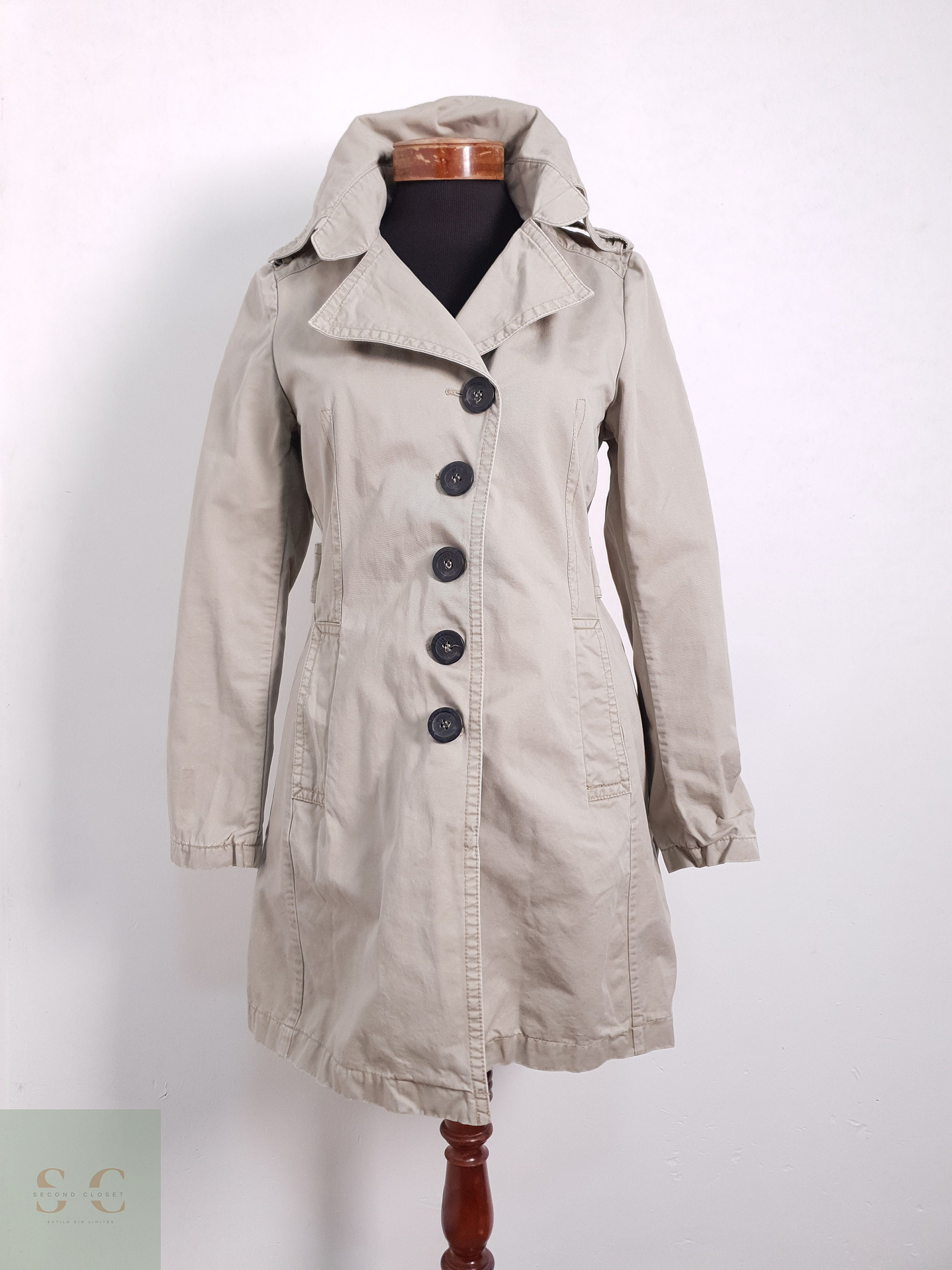 Gabardina Mujer Tigerhill Beige Oscuro Talla S 1