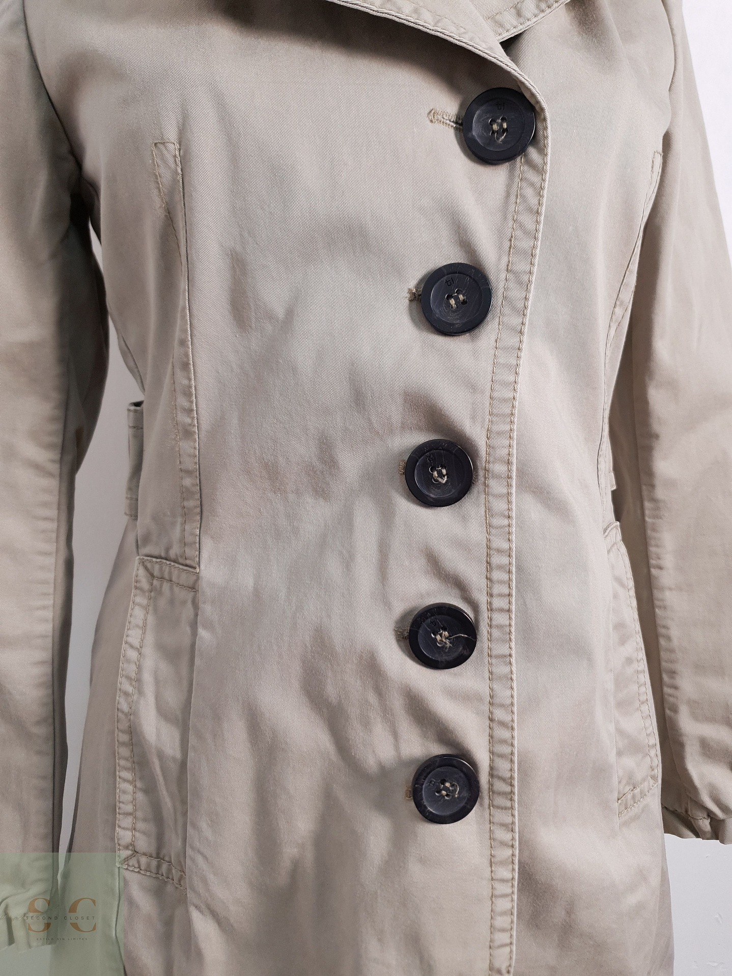 Gabardina Mujer Tigerhill Beige Oscuro Talla S 7