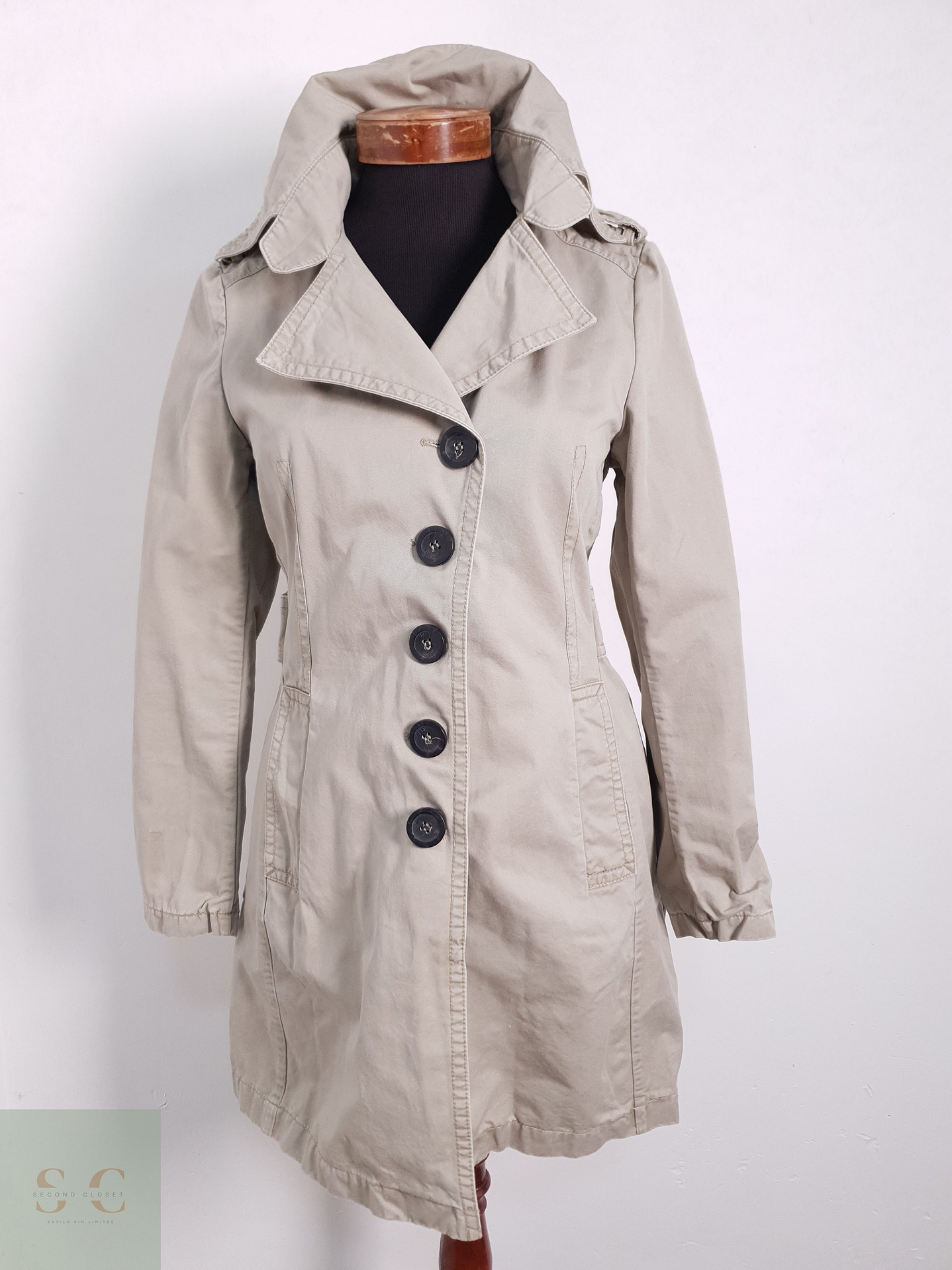 Gabardina Mujer Tigerhill Beige Oscuro Talla S 8