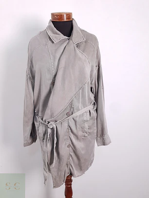 Gabardina Ligera Mujer Promod Plomo Talla S