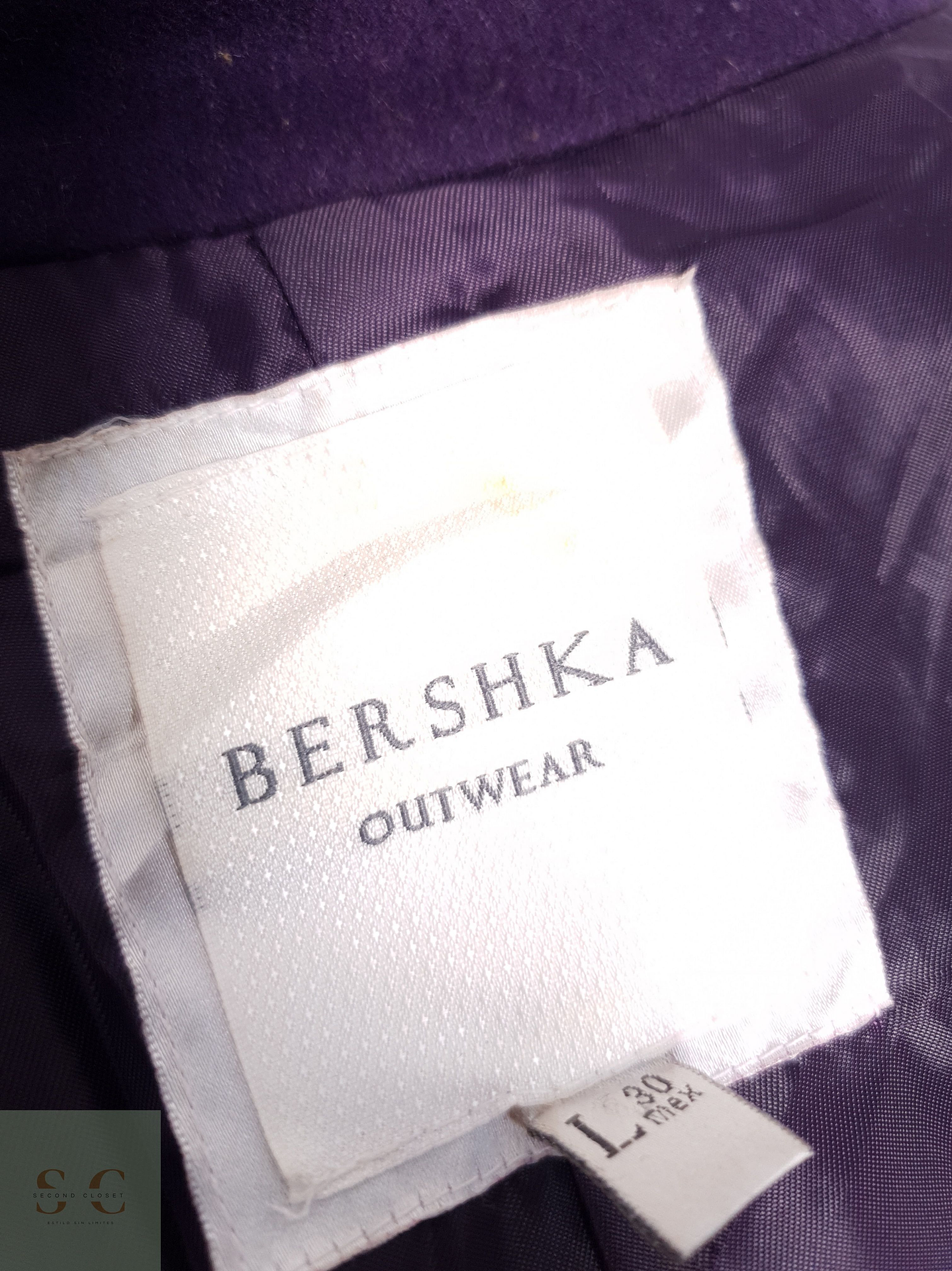 Abrigo Mujer Bershka Violeta Talla S 4