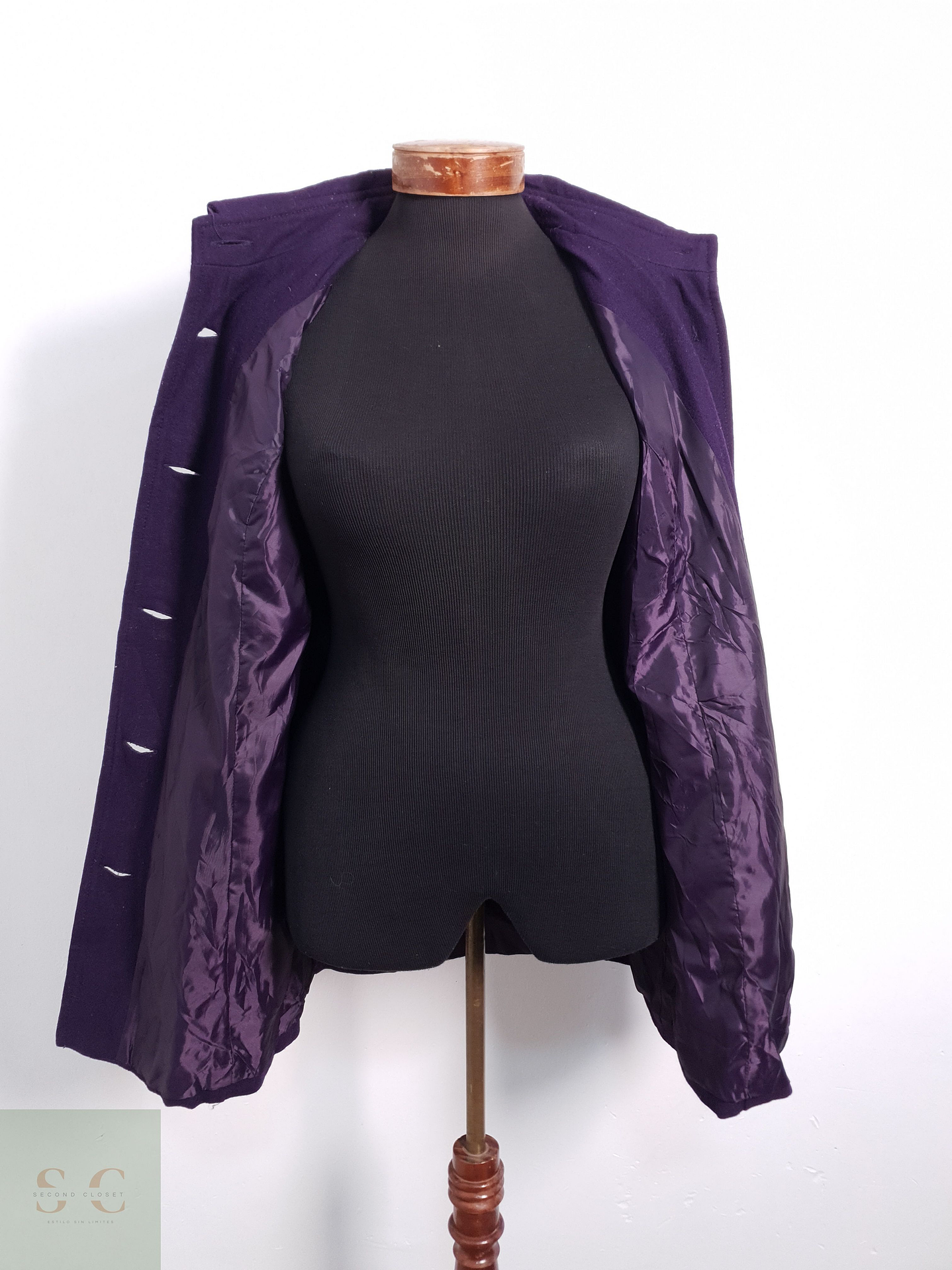 Abrigo Mujer Bershka Violeta Talla S 7