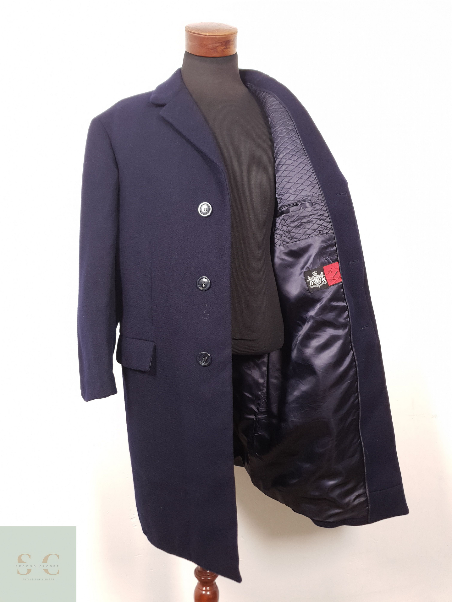 Abrigo Hombre De Luxe lana virgen Azul Talla XL 2