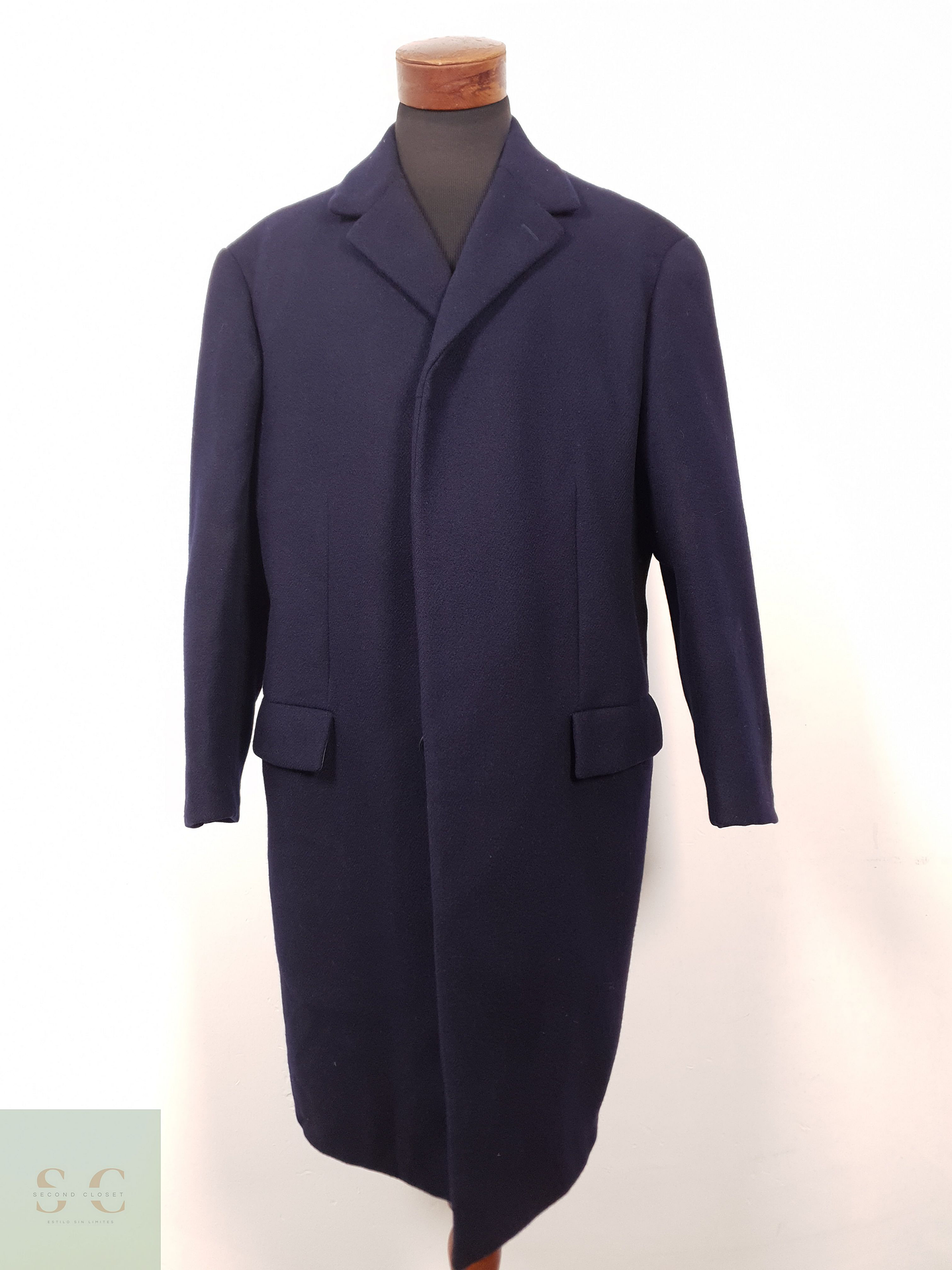 Abrigo Hombre De Luxe lana virgen Azul Talla XL 5