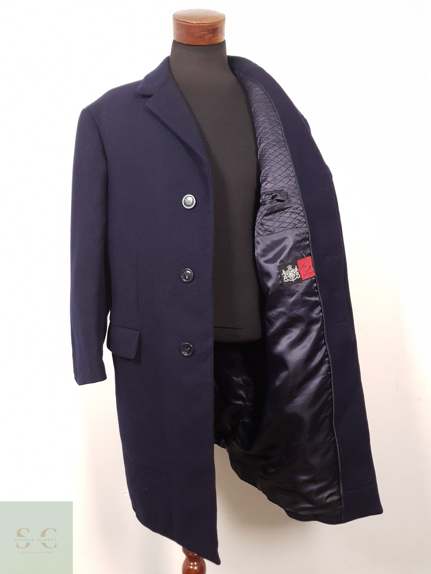 Abrigo Hombre De Luxe lana virgen Azul Talla XL 1