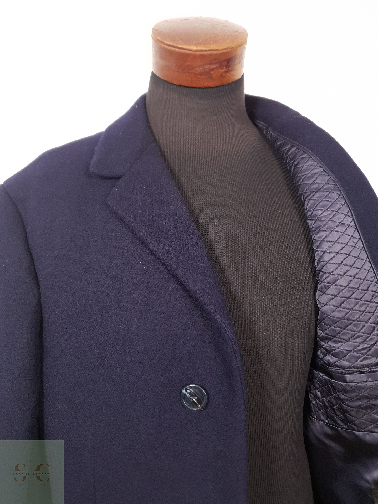 Abrigo Hombre De Luxe lana virgen Azul Talla XL 7