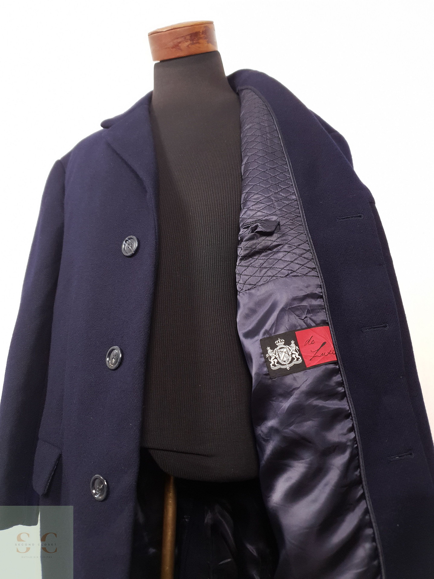 Abrigo Hombre De Luxe lana virgen Azul Talla XL 11