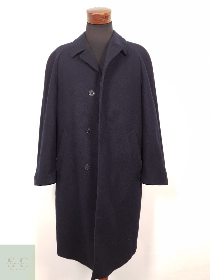 Abrigo Hombre Vintage 100 lana virgen Azul Talla L 3