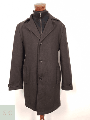 Abrigo Hombre mezcla lana Cafe Talla XL