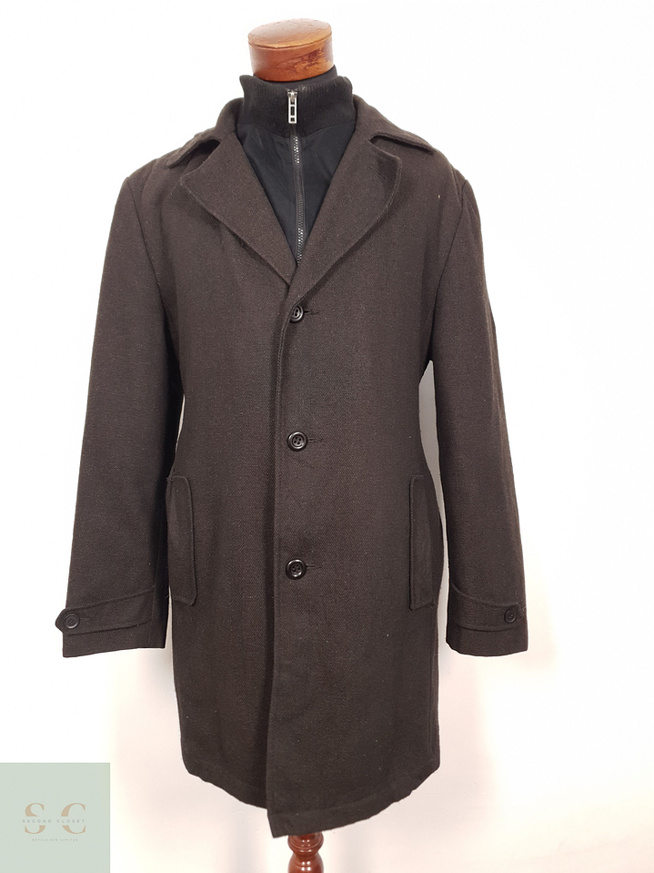 Abrigo Hombre mezcla lana Cafe Talla XL 1