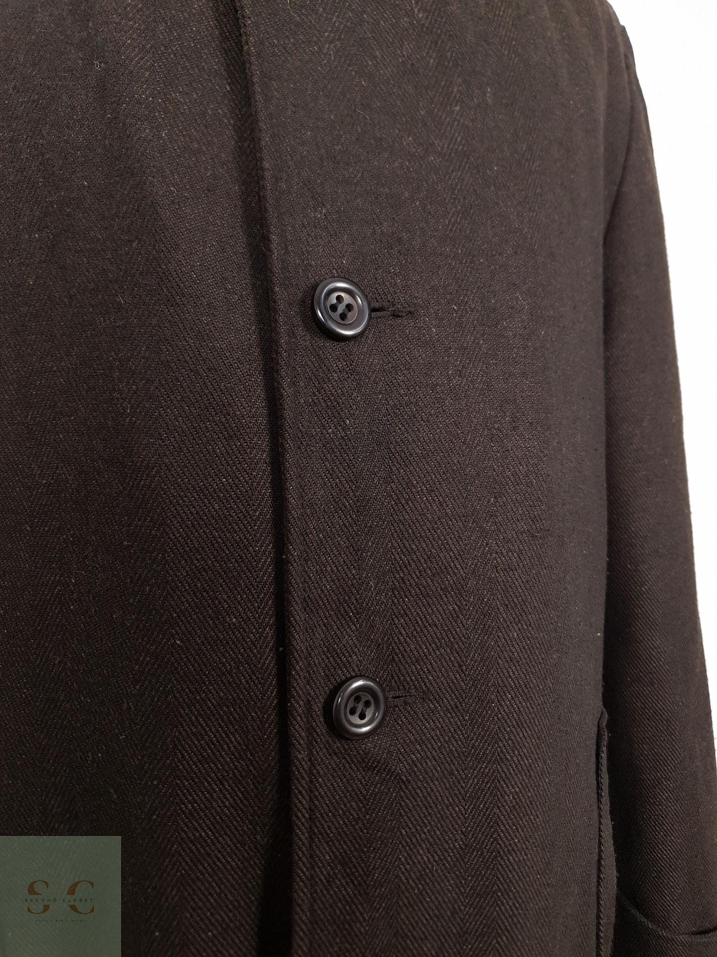 Abrigo Hombre mezcla lana Cafe Talla XL 3