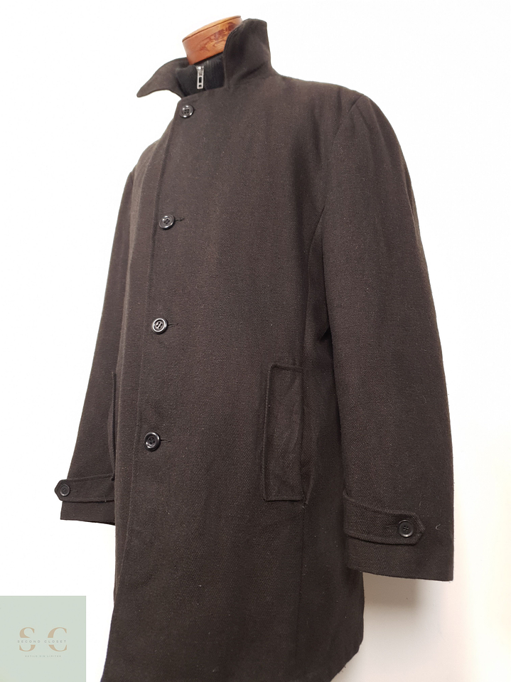 Abrigo Hombre mezcla lana Cafe Talla XL 5