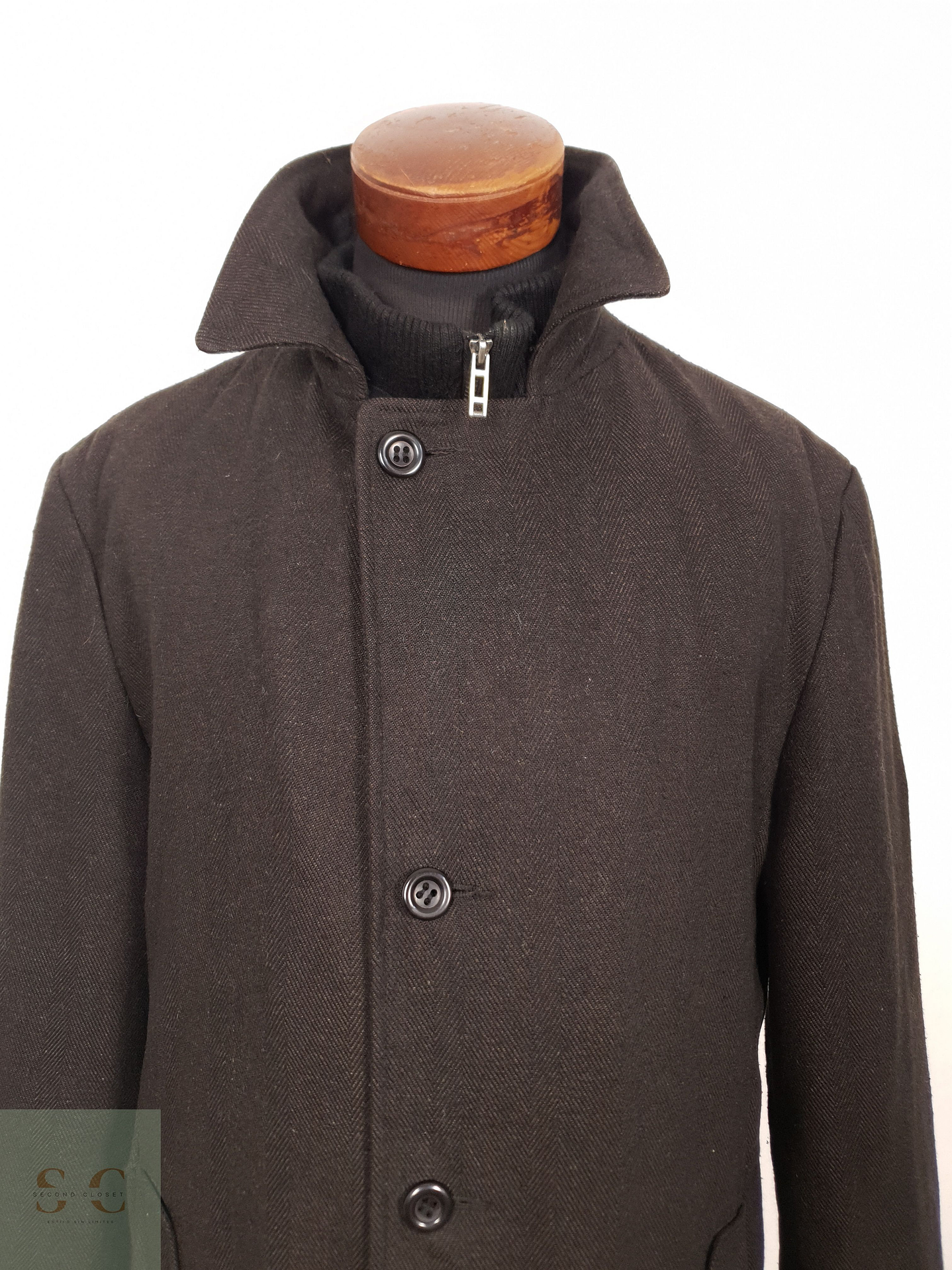 Abrigo Hombre mezcla lana Cafe Talla XL 7