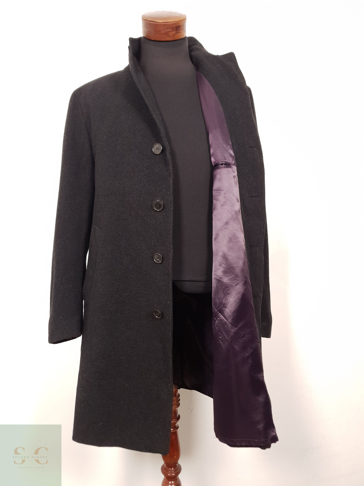 Abrigo Hombre Bongardi lana cashmere Plomo Talla L 1