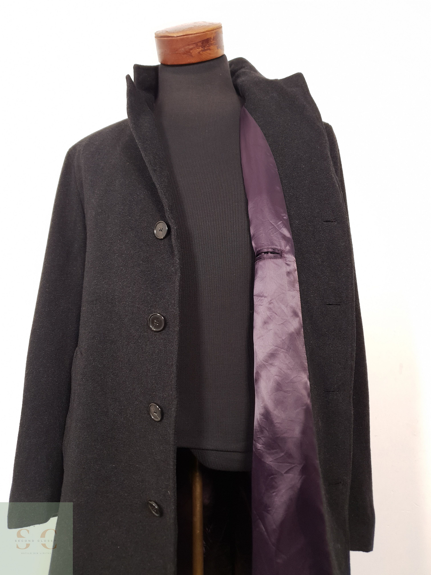 Abrigo Hombre Bongardi lana cashmere Plomo Talla L 2