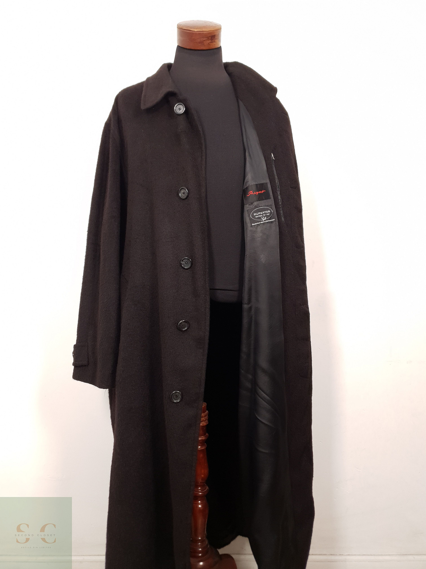 Abrigo Hombre Regent lana Marron Oscuro Talla XXXL 1