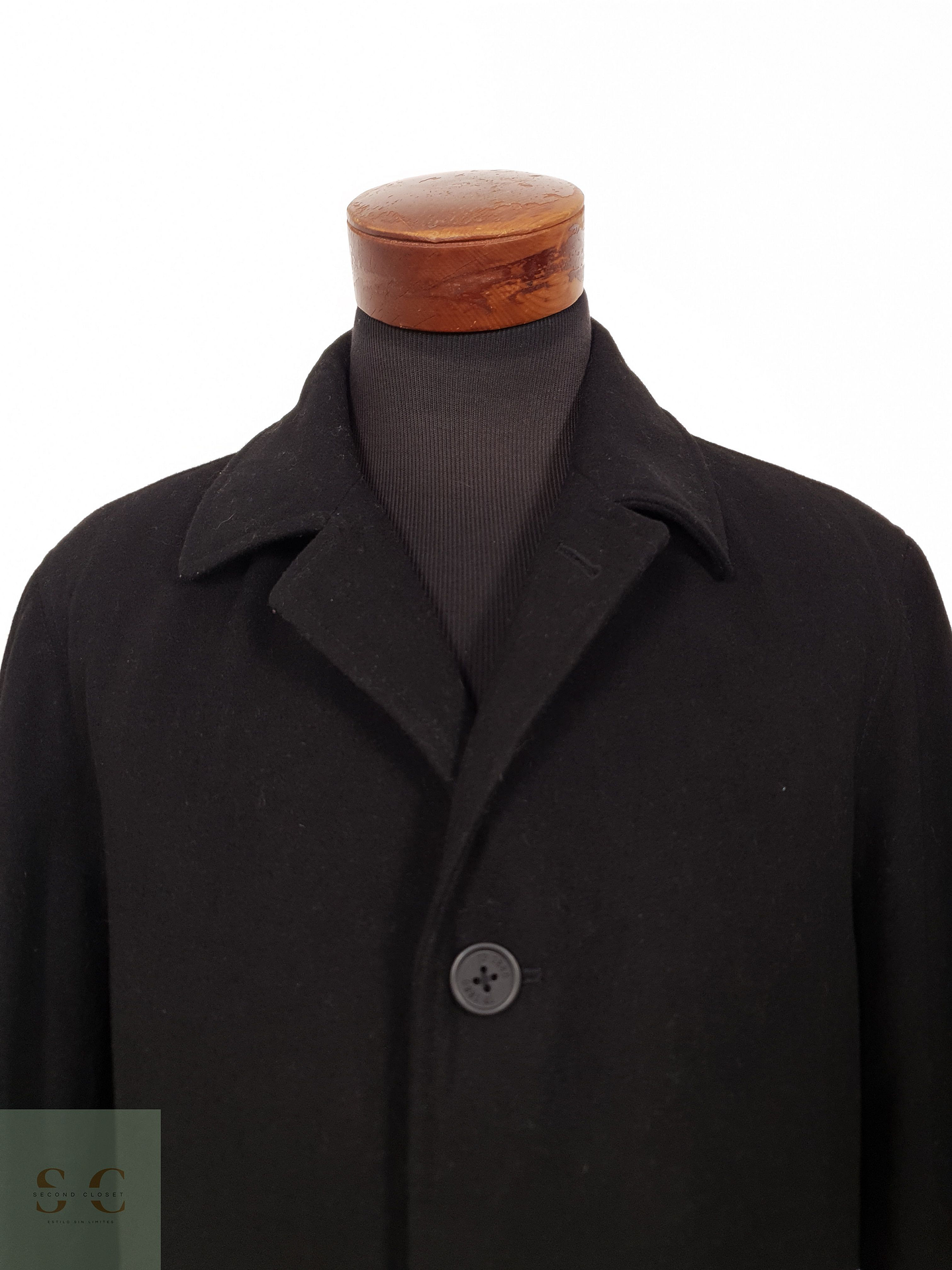 Abrigo Hombre Johann Popken 50 lana Negro Talla L 3