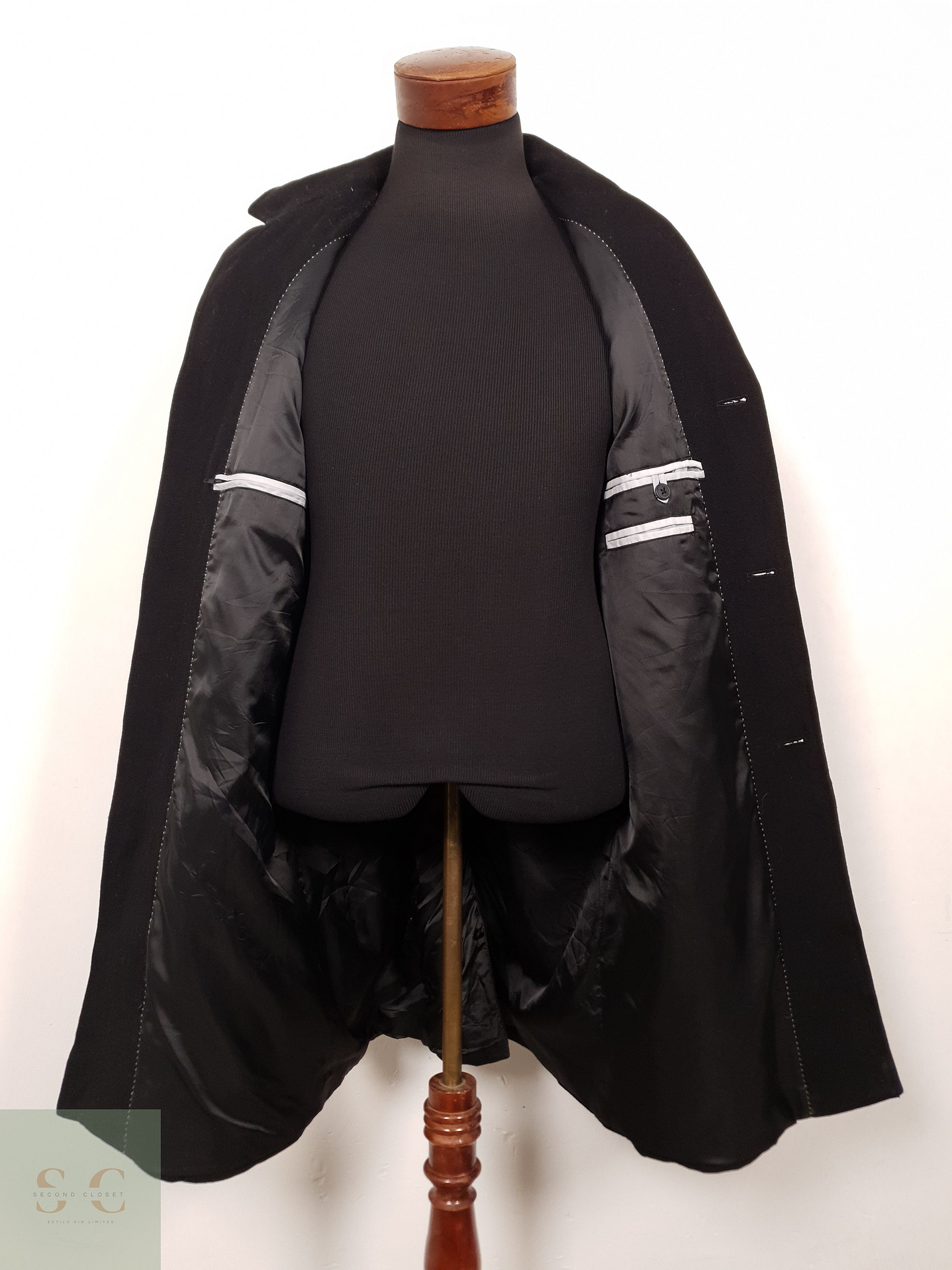 Abrigo Hombre Johann Popken 50 lana Negro Talla L 5