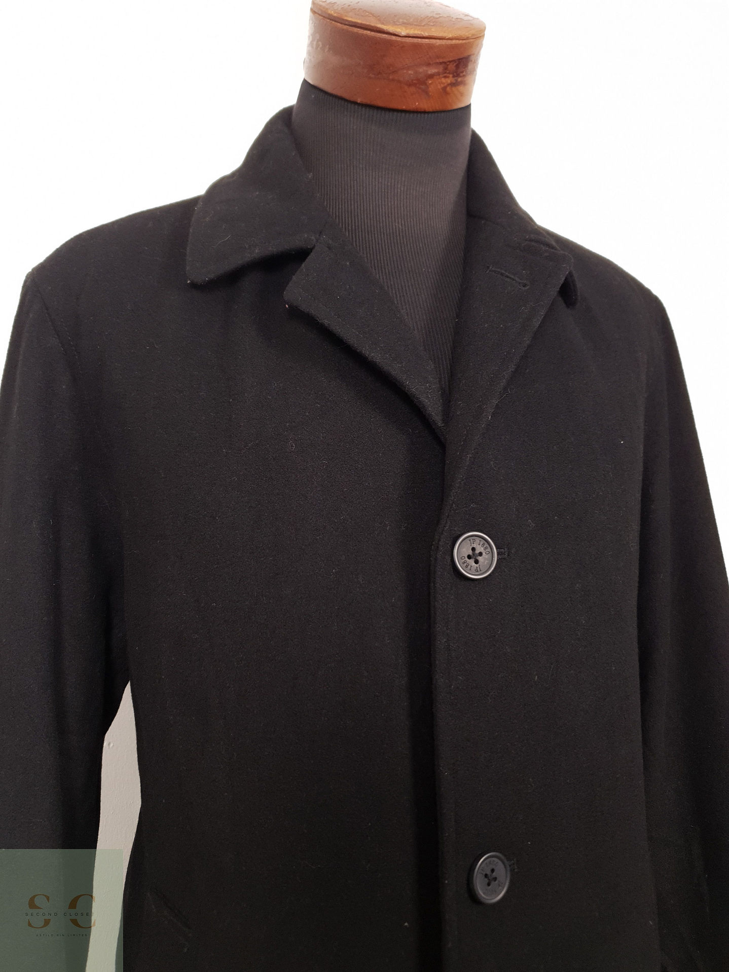 Abrigo Hombre Johann Popken 50 lana Negro Talla L 6