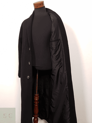 Abrigo Hombre ASOS 50 lana Negro largo Talla L