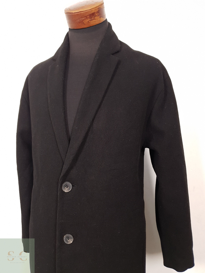 Abrigo Hombre ASOS 50 lana Negro largo Talla L 4