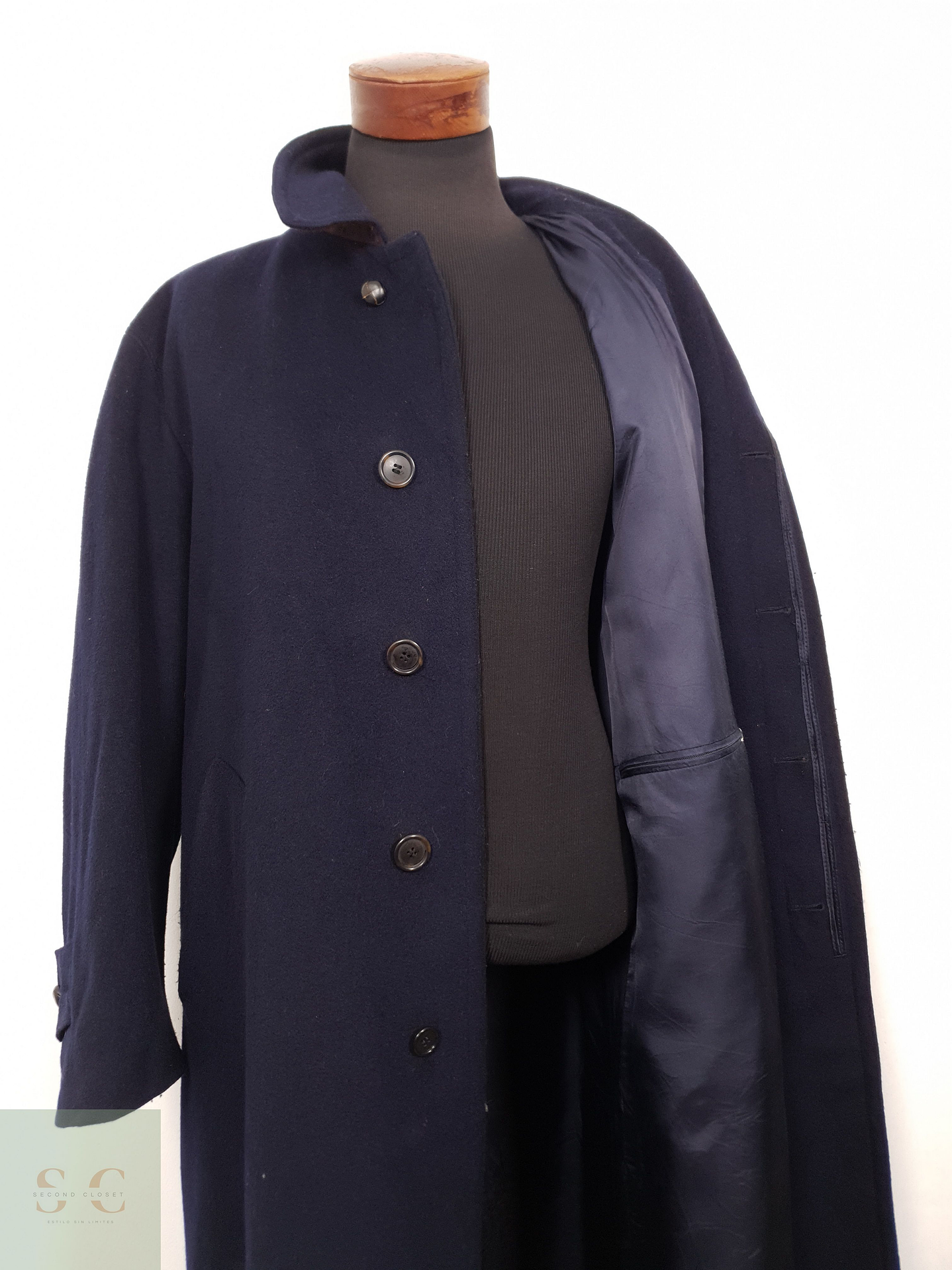 Abrigo Hombre Bugatti loden lana Azul Talla XXL 3