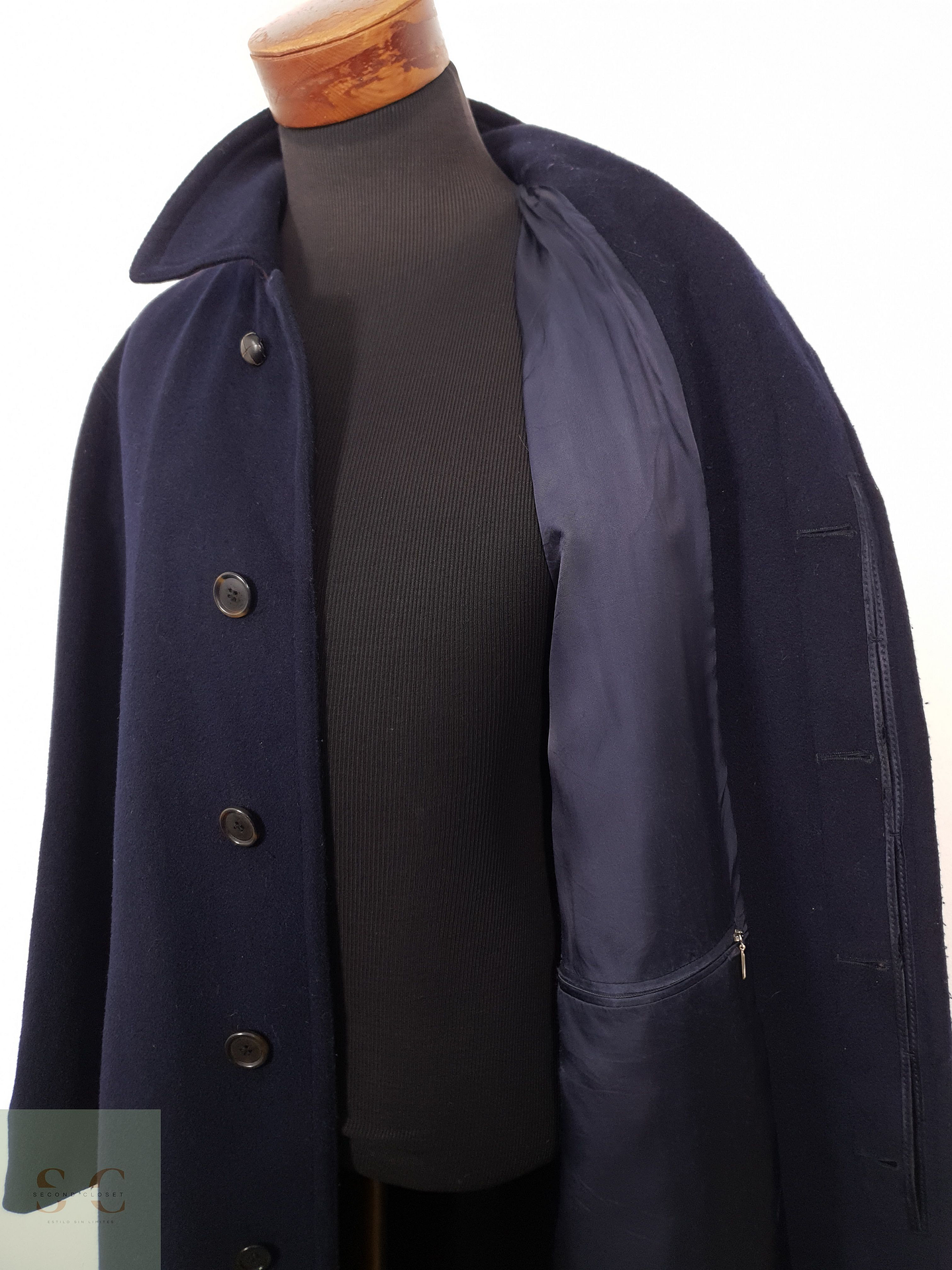 Abrigo Hombre Bugatti loden lana Azul Talla XXL 4