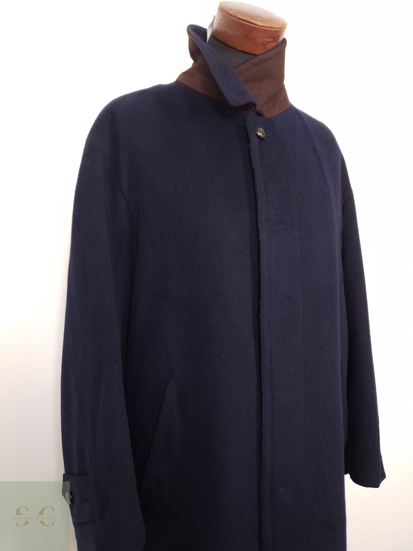 Abrigo Hombre Bugatti loden lana Azul Talla XXL 7