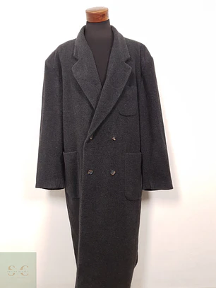 Abrigo largo cruzado lana y cashmere plomo TALLA 4XL